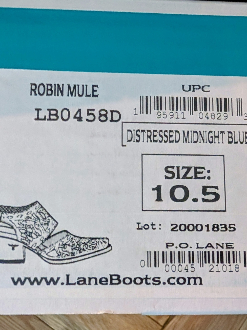Blue Floral Embroidered Women’s Mules LANE 10.5 Distressed Midnight Blue Boots - Picture 10 of 11
